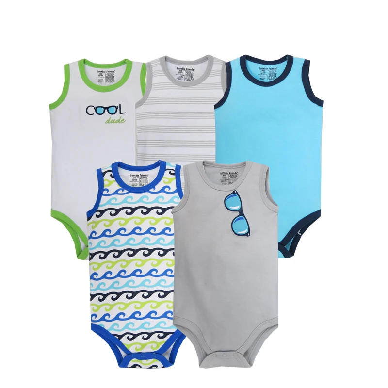 5 шт., новые хлопковые детские ромперы для младенцев комбинезон с коротким рукавом, одежда для маленьких девочек и мальчиков комбинезон для новорожденных, одежда 15-644 - Цвет: boy