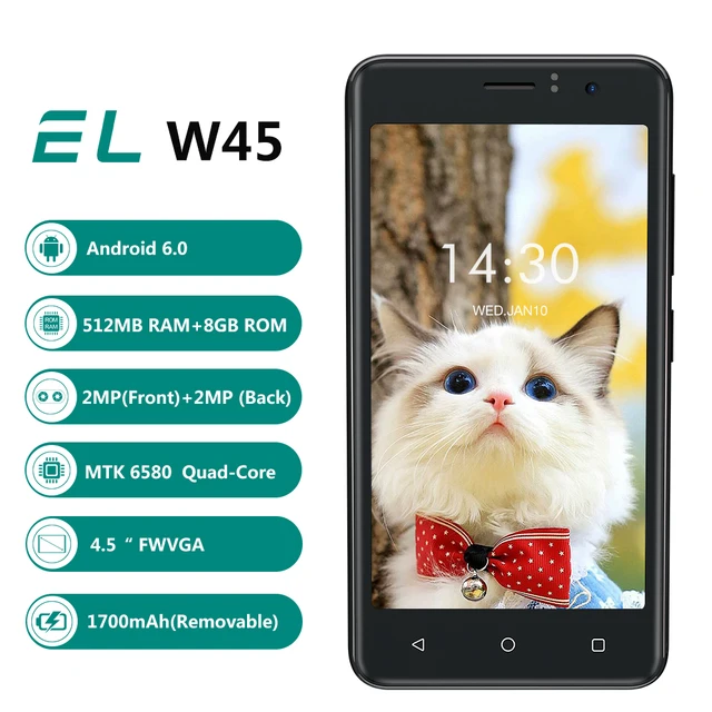 Cheap EL W45 4.5 inch Android 6.0 3G Cheap WCDMA Unlocked Mobile Phone 8GB ROM Original Cell Phone Dual SIM Quad Core Touch Smartphone Cheap EL W45 4.5 inch Android 6.0 3G Cheap WCDMA Unlocked Mobile Phone 8GB ROM Original Cell Phone Dual SIM Quad Core Touch Smartphone