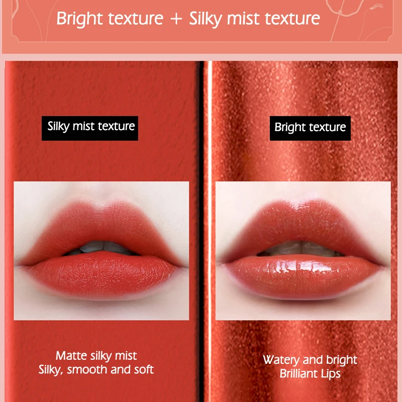 MEIKING Lip glaze lipstick set 4pcs Long-lasting color moisturizing Velvet Texture make up Hot Selling new Brown red orange