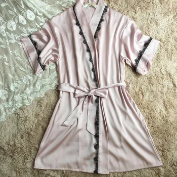 

2016 New Robe & Gown Sets For Women Gowns 100%Pure Silk Robe Plus Size Satin Luxury Loungewear Nightwear