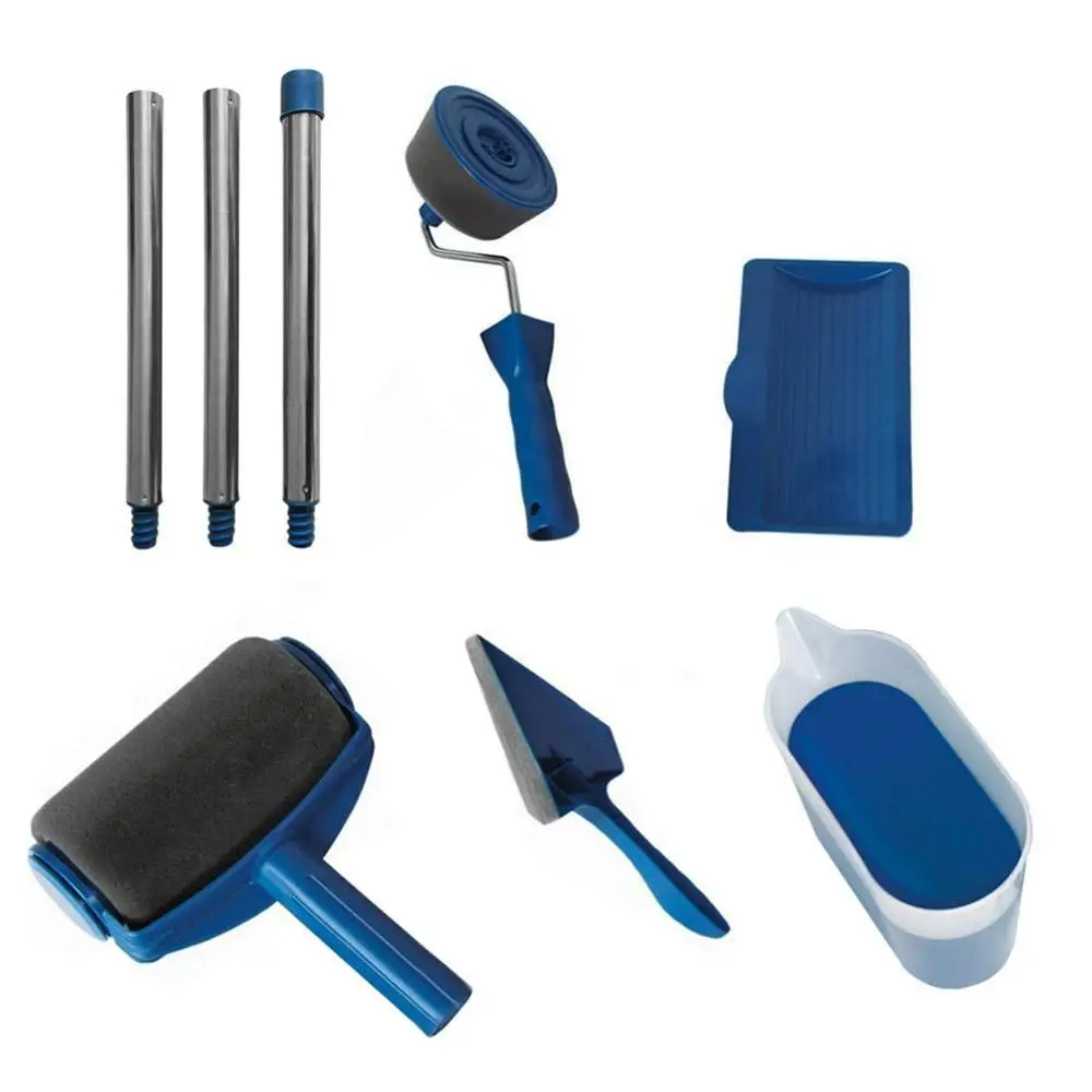 Günstig 5 8Pcs Multifunktionale Farbe Runner Pro Roller Pinsel Werkzeuge Set Farbe Roller Set für Zimmer Wand Malerei Dropshipping