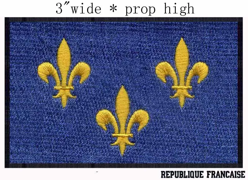 

Вышитая нашивка с французским флагом Ile de France, 3 дюйма, широкая доставка/желтые цветы