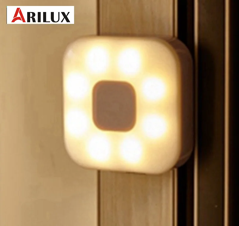 

ARILUX 4.5W 8 LED Touch Sensor USB Rechargeable Night Light Stepless Dimming For Cabinet Closet Lamp