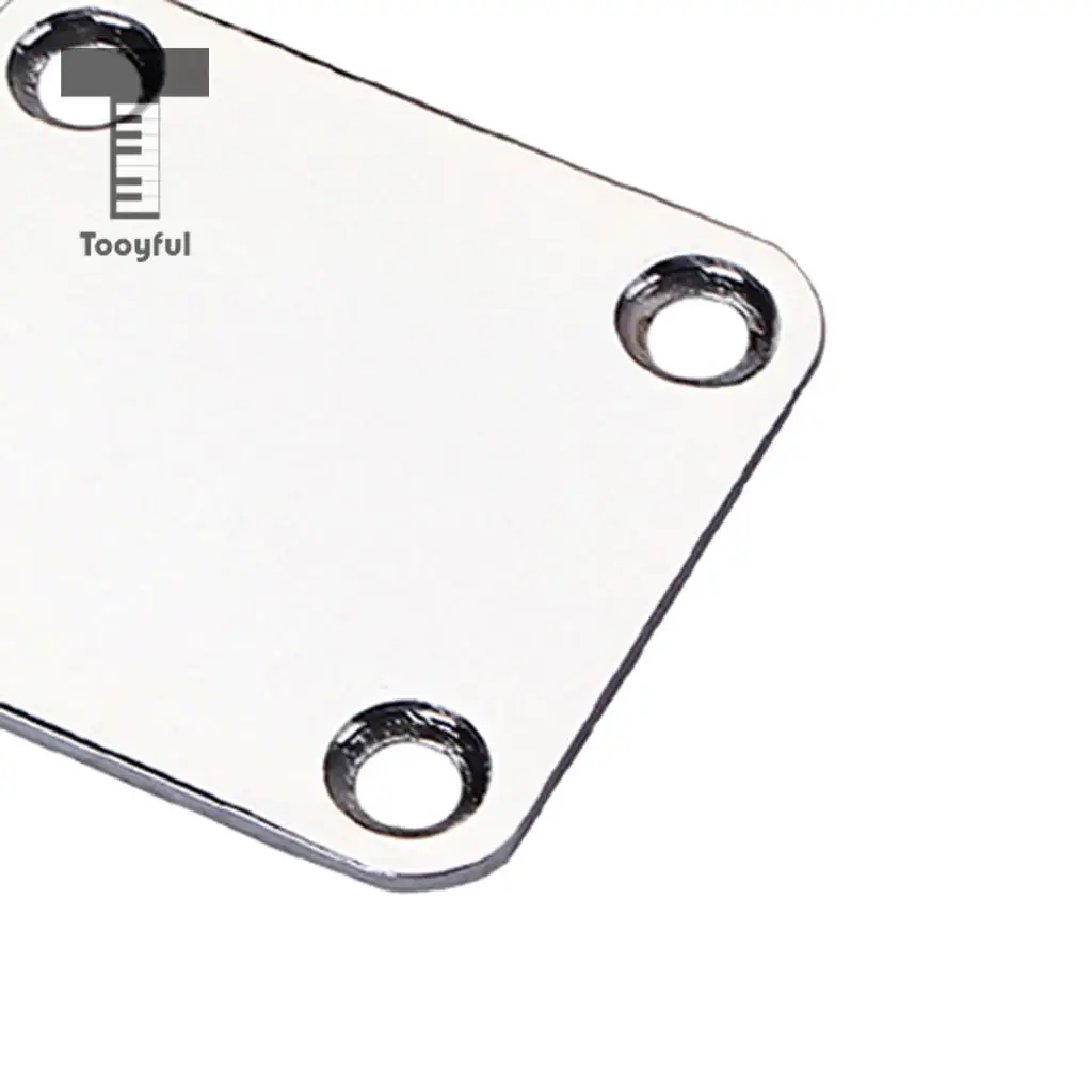 Chrome Electric Guitar Neck Plate+2pcs Strap Lock Button for Cigar Box Guitar Ukulele Mandolin Banjo