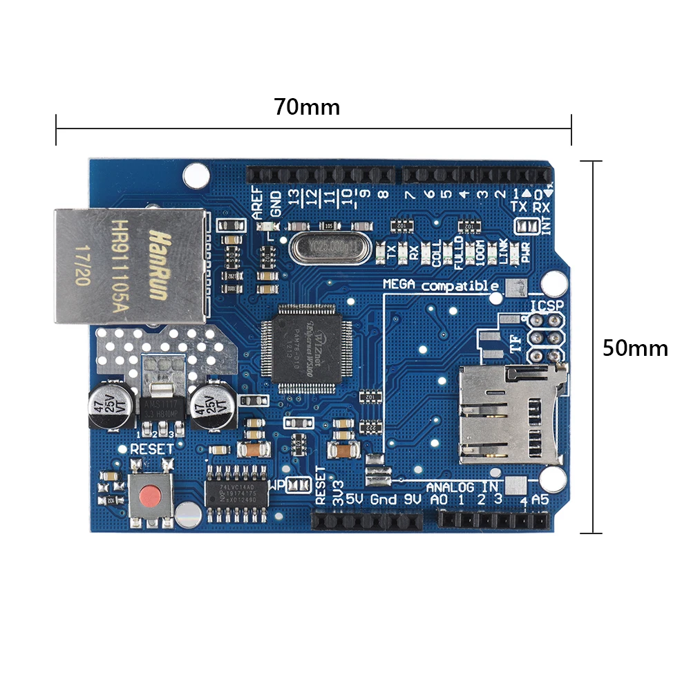 Плата расширения W5100 UNO Ethernet Shield со стандартным интерфейсом для Arduino|Аксессуары