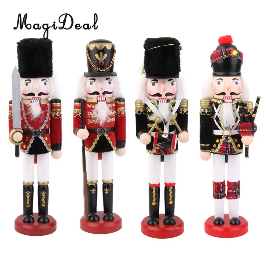 Набор из 4 предметов деревянный Щелкунчик Кукла рождественские украшения для поделок украшения Xma игрушки подарки