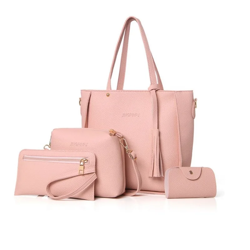 

4pcs/set Bag Women Leather Handbag Luxury Female Shoulder Bags Designer Big Crossbody Bags For Women 2018 Famous Brand Tote bag