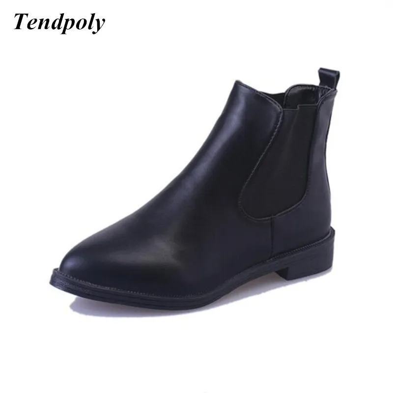 

New pointy side with flat boots women's autumn winter plus velvet wild paragraph short tube boots selling fashion casual shoes