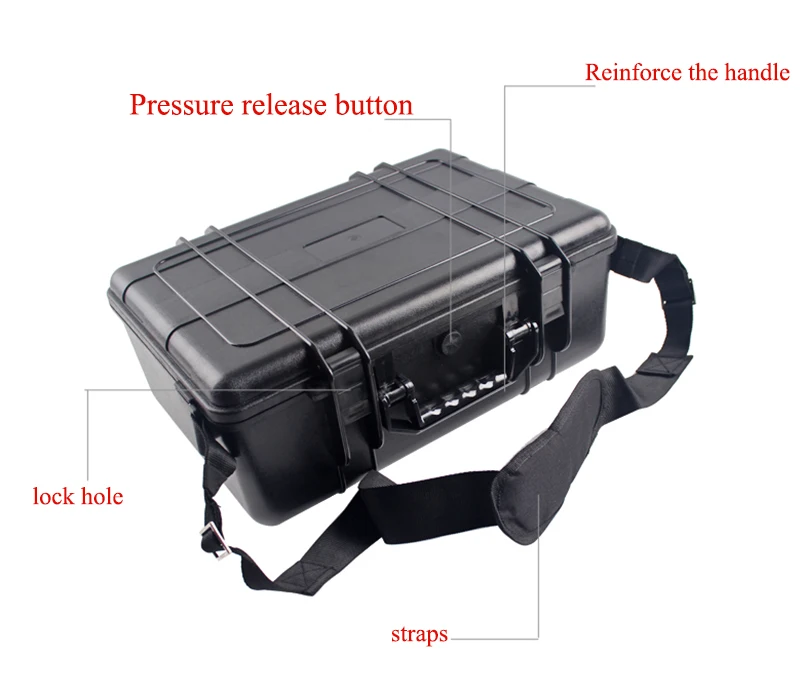 

Tool case toolbox suitcase Impact resistant sealed waterproof plastic case equipment box camera case Meter box with pre-cut foam