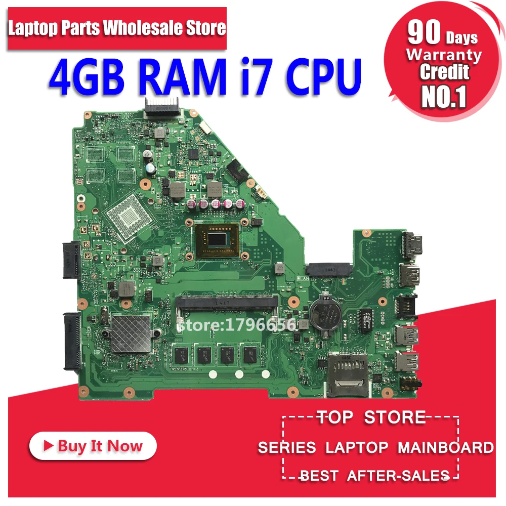 

X550CA Motherboard i7 CPU 4GB For ASUS X550 X550CC Y581C R510C laptop Motherboard X550CA Mainboard X550CA Motherboard test ok