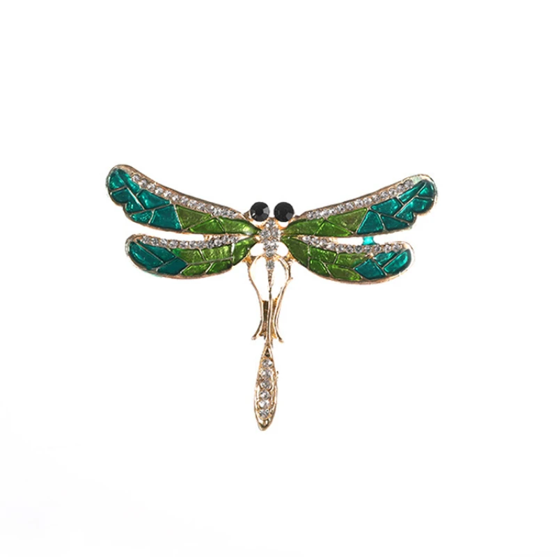 Crystal Vintage Dragonfly Brooches for Women Large Insect Brooch Pin Fashion Dress Coat Accessories Cute Jewelry