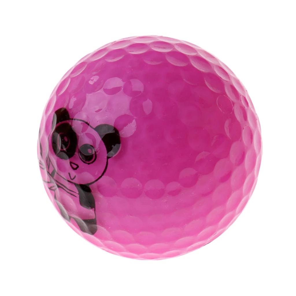 Golf Driving Ball Double Layer Golf Ball Cute Panda Golf Range Practice Ball Flexible Elastic Training Golf Ball