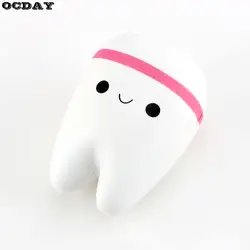 OCDAY 11 см милые зубы мягкая медленно растущая игрушка Jumbo высококлассные Jumbo Squishy Kawaii Fun Squeeze игрушки ремень кулон новинка детские подарки