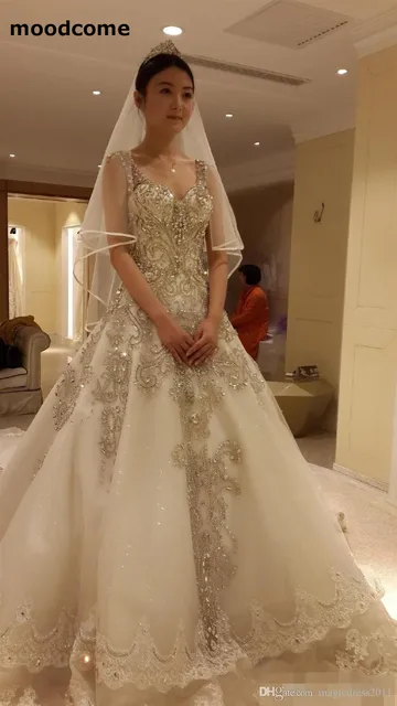 Luxury Cathedral Train Cinderella 2018 Wedding Dresses With Luxury Cathedral Train Cinderella 2018 Wedding Dresses With Sweetheart Straps Beaded Crystal Rhinestone Illusion Princess Bridal