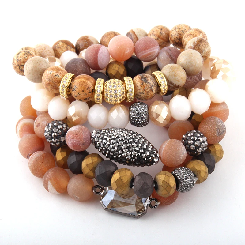 5 шт. женский браслет на руку из натурального камня и стекла|handmade jewelry|bead bracelet