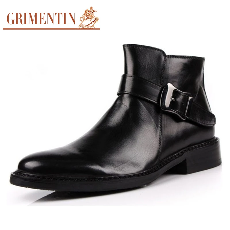 GRIMENTIN/брендовые Роскошные Мужские модельные ботинки из натуральной кожи; высококачественные ботильоны; Мужская обувь для деловых и свадебных торжеств