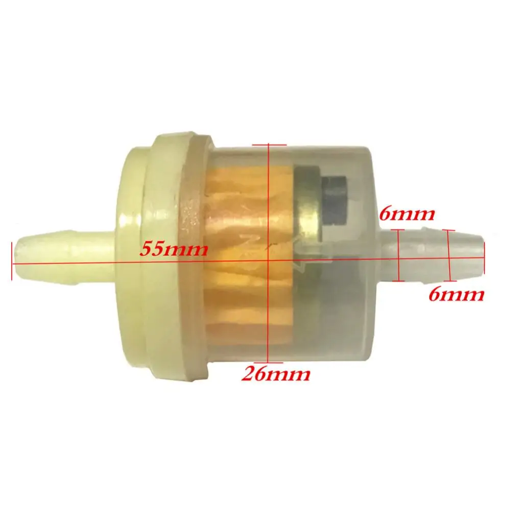 10 Pcs 6mm 1/4 Inch Universal Petrol Inline Fuel Filters For Motorcycle Car Dirt Bike Scooter Etc Gasoline Inline Fuel Filters