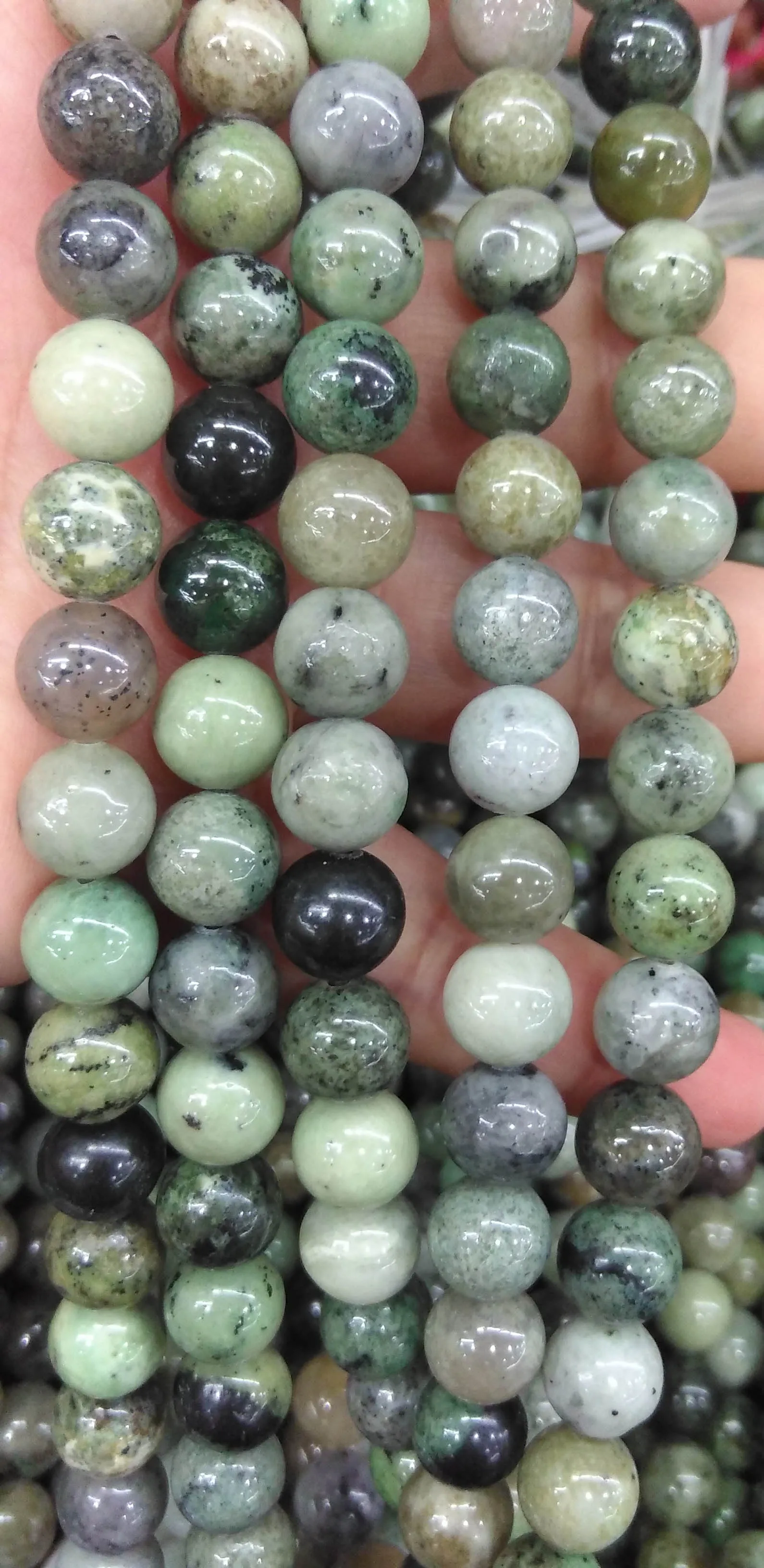 

6mm 8mm 10mm green African jade round beads Gemstone Round Ball Loose Bead Full strand 16inch