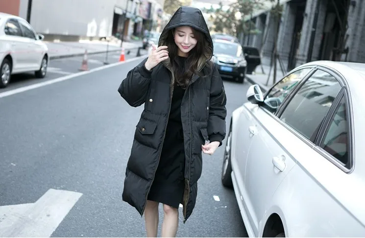 Пальто с капюшоном, Женская Длинная зимняя куртка, Женская Новинка, хлопковая стеганая парка, Утепленная зимняя одежда для женщин, большие размеры, черный цвет BL0344
