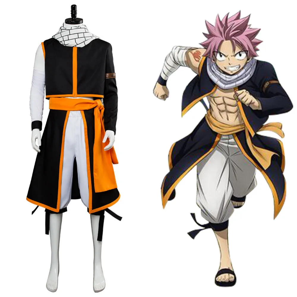 Natsu костюм феи для косплея по мотивам аниме хвост Etherious Нацу Dragneel шарф ПОЛНЫЙ