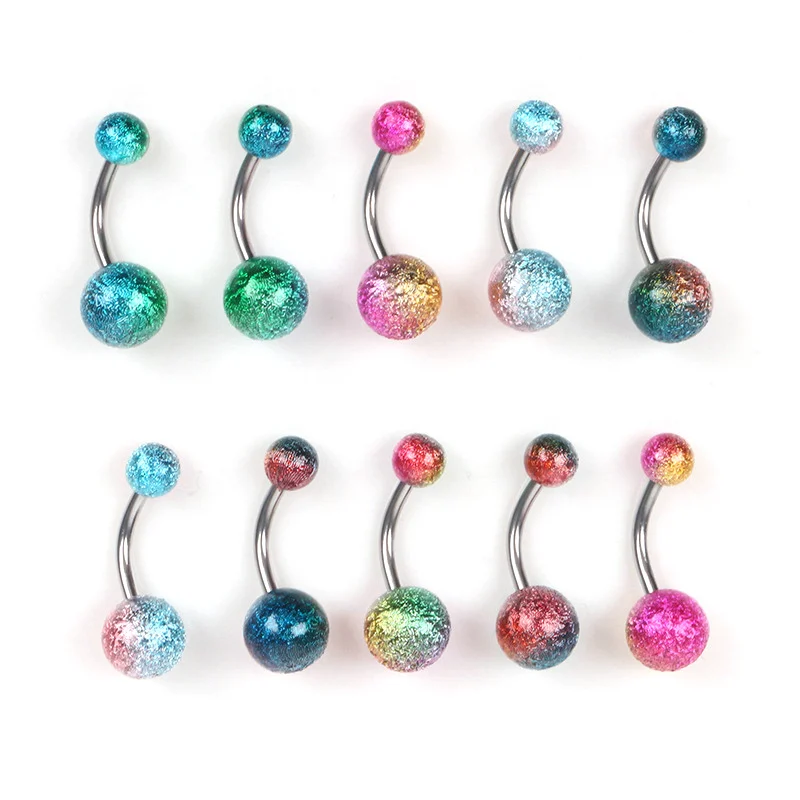 

10PCS Stainless Steel Belly Button Rings Navel Piercing Nombril Ear Piercing Navel Earring Belly Piercings Body Jewelry Pircings