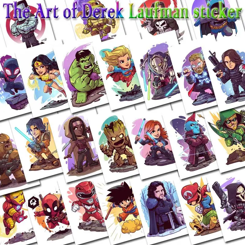 

Marvel Cute Superhero Stickers for Avengers Hulk/Deadpool/Wonder Woman Graffiti Sticker for Skateboard Luggage Laptop Notebook