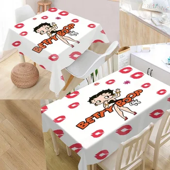 

Custom Betty Boop Table Cloth Oxford Rectangular Waterproof Oilproof Table Cover Wedding Tablecloth Drop Shipping