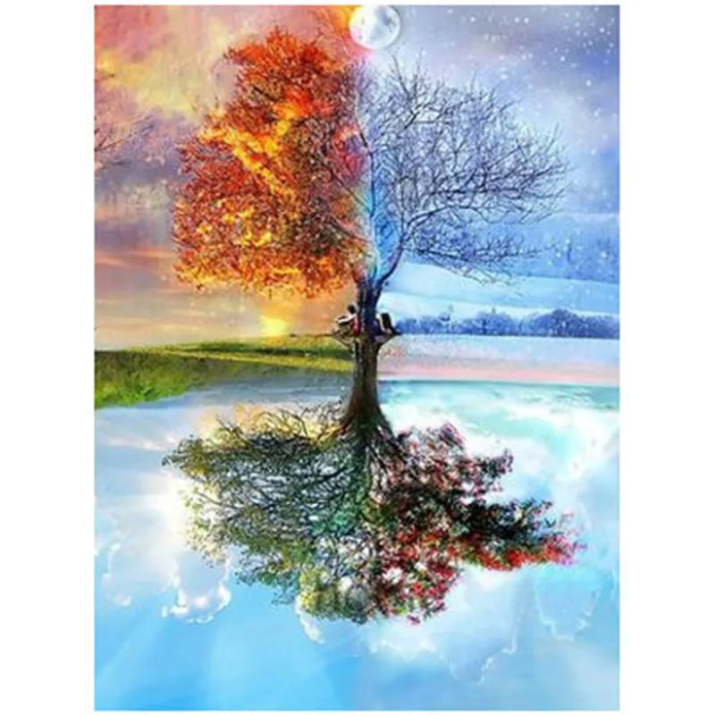 

5D Diamond Painting Full Square Creative Seasons Tree Pattern Cross Stitch Diamond Embroidery Patterns Decoration Home
