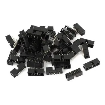 

100 Pcs IDC Box Header DC3-14P 14 Way 2.54mm JTAG Socket Connector Black