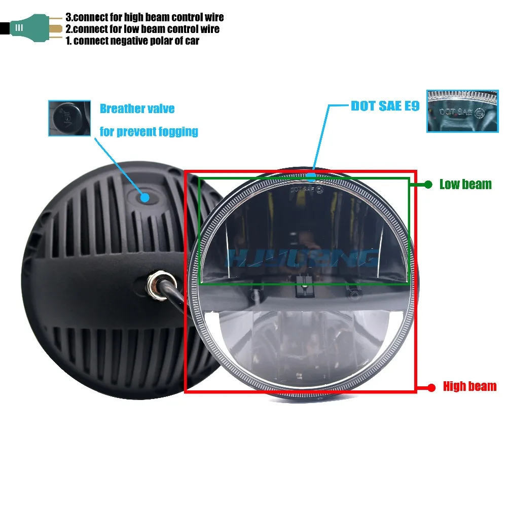 

36w for jeep wrangler Headlights plug&play 7Inch LED H4 Projector Headlamps Lights For Land Rover 90/110 Defender Td5