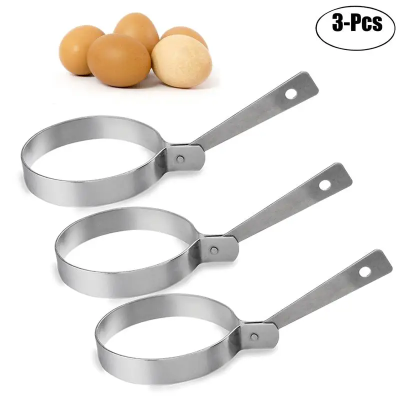 

1pc / 3pcs Egg Tools Round shape Stainless steel Pancake Mold Fried Egg Mold Pancake Rings Form For Eggs Kitchen Accessories