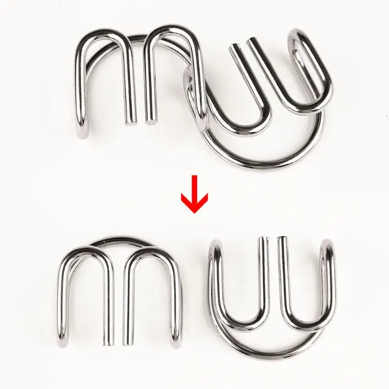 8pcs/Set Materials Metal Montessori Puzzle Wire IQ Mind Brain Teaser Puzzles for Children Adults Anti-Stress Reliever Toys Gifts