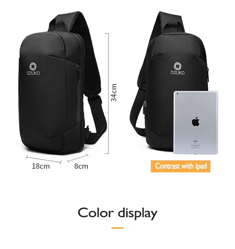 Novo anti-roubo saco de peito dos homens