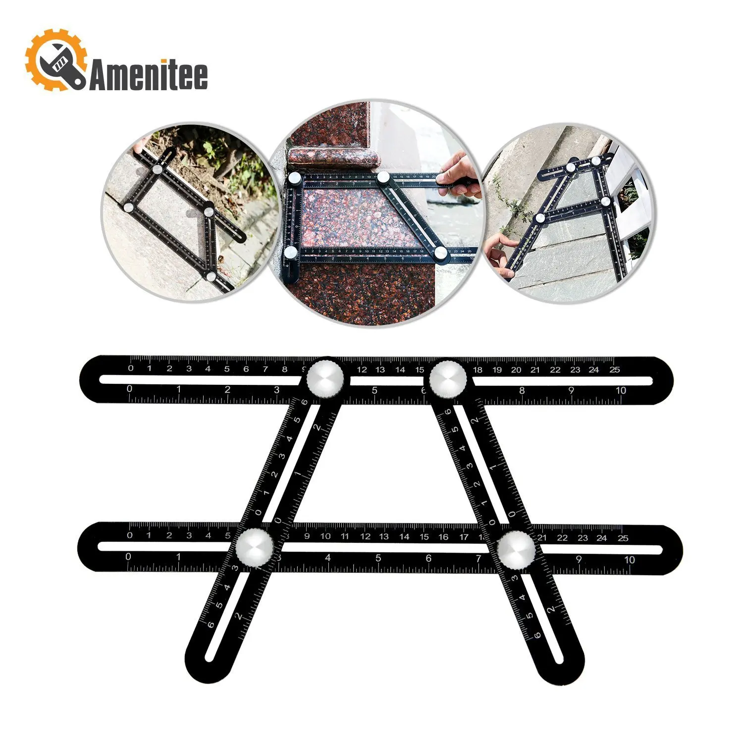 ABS aluminum Multi-Function Plastic Activities Four Folding Rule Stainless Steel Ruler Aluminum Alloy 4 Fold Four-Foot Square