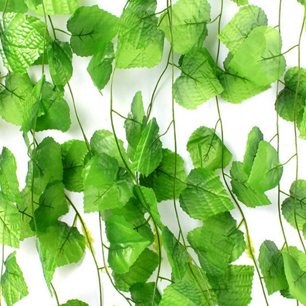 Long Artificial Rattan Fake Grape Leaves Plant For Wedding Garland Foliage Flowers Home Kitchen Garden Office Wall | Дом и сад