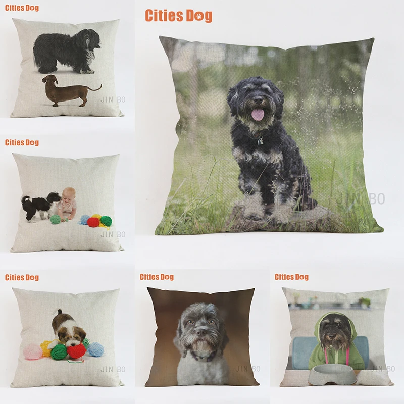 

Tibetan Terrier Pillow Cushion Cover For Home Decoration Waist Animal dog linen Sofa Throw Pillow Cases decorative pillows