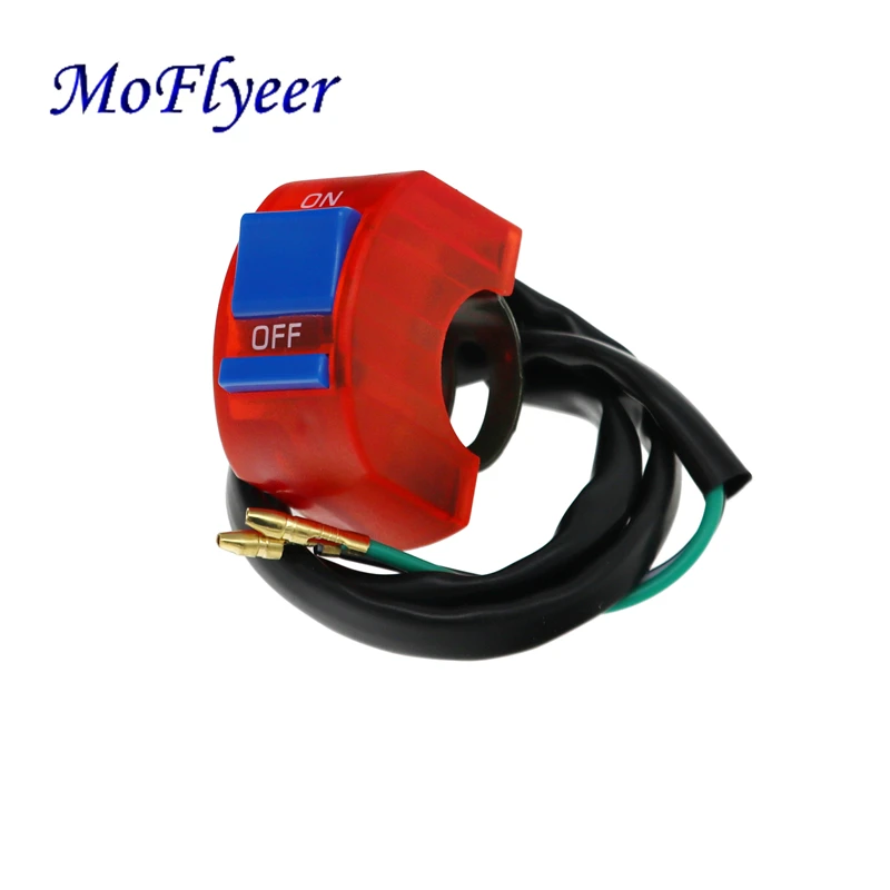 Moflyeer Motorcycle Switches Bullet Connector Handlebar Switches Button