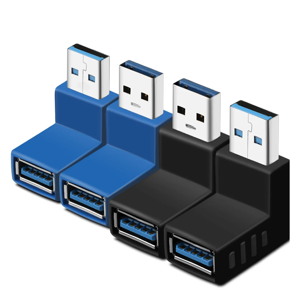 

New 90 Degree USB 3.0 A Male To Female AM/AF Left And Right Angled Adapter Connector Adapter Plug For Laptop/PC Computer