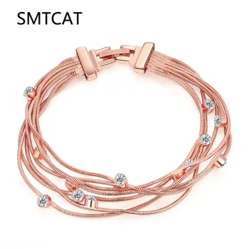 

SMTCAT Bracelet Femme Women Bracelets Rose Gold Color Infinite Bracelet Love Accessories OL Style Hand Chain Gift Charm Jewelry
