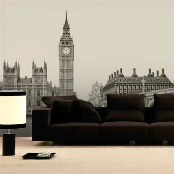 

Black&White Building London City Lanscape 5d Papel Mural Wallpaper 3d Wall Photo Mural for Living Room Background 3d wall mural