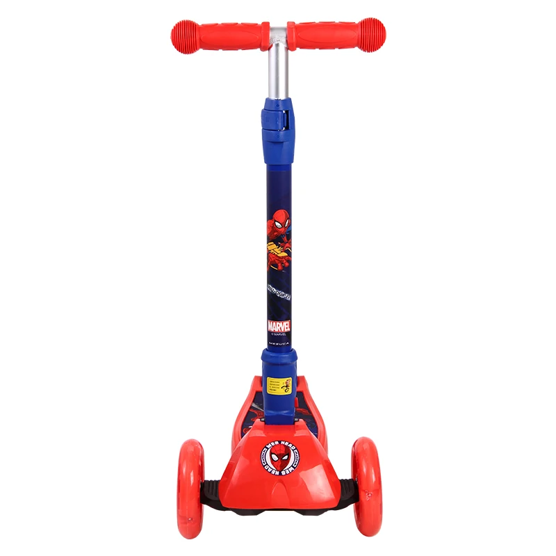 Ultimate Spider Man Super Hero Kids Flash Wheels Twist Scooter Outdoor Toys Adjustable Height Foldable Scooters Red For 3-10year (3)