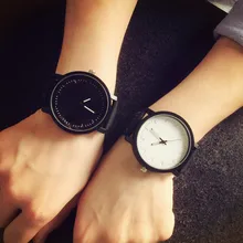 Пара часов известный бренд простой дизайн унисекс для мужчин и женщин Кварцевые аналоговые наручные часы Белый Черный Часы relogio feminino