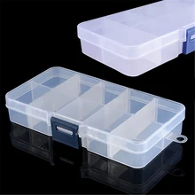 High Qulaity 10 Compartments Fishing Lure Hook Bait Box Transparent Plastic Storage Container Case Fish Lure Tackle Box