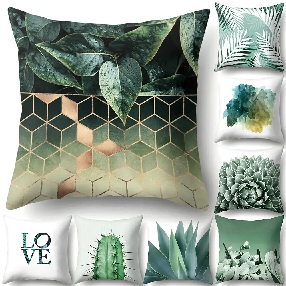 

Summer Fresh Leaves Cactus Flamingo Pillow Case Cushion Cover Sofa Bed Car Decor