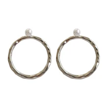 

Geometric Big Circle Stud Earrings for Women Fashion Punk Gold Silver Round Jewelry Brincos Pendientes Party Gift Boucles