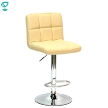 Barneo N-47 эко-кожа кухонный барный стул с мягким сиденьем на газ-лифте цвет бежевый мебель для кухни кресло для нейл бара по России