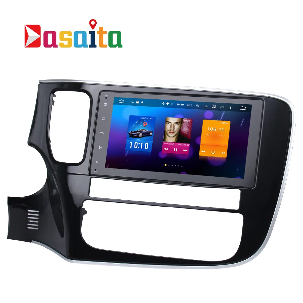 Excellent Dasaita 8" Android 8.0 Car GPS Player for Mitsubishi Outlander 2014-2016 with Octa Core 4G+32G Auto Radio Multimedia GPS NAVI 1