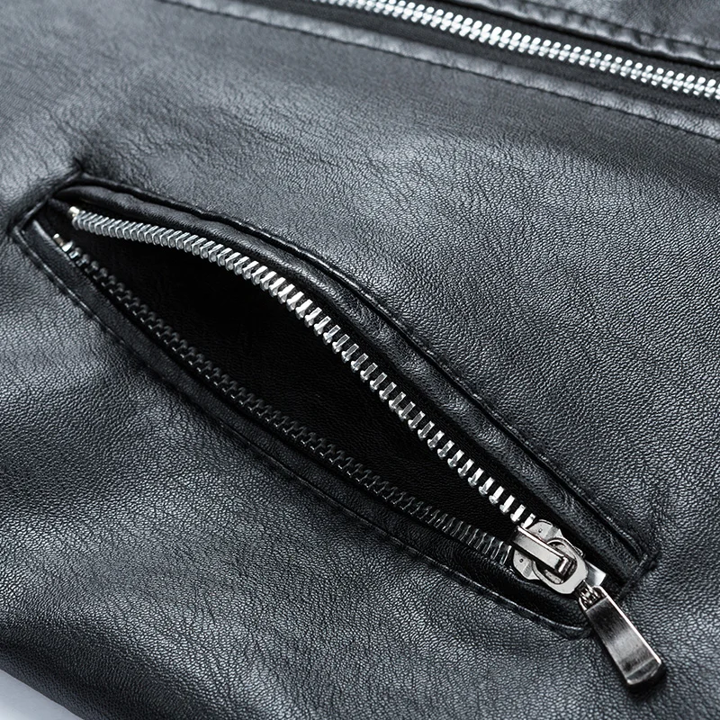 Leather Jacket Punk Style Brand Clothing PU overcoat outerwear clothing Zipper Motorcycle jacket coat Men Band jacket 2019