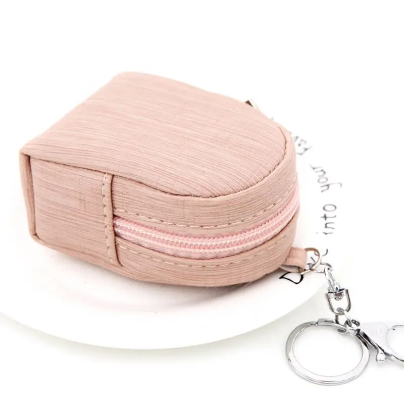Для женщин Мини PU Рюкзак монет сумка кошелек ручная Сумочка Кошелек для ключей брелок - Цвет: Розовый