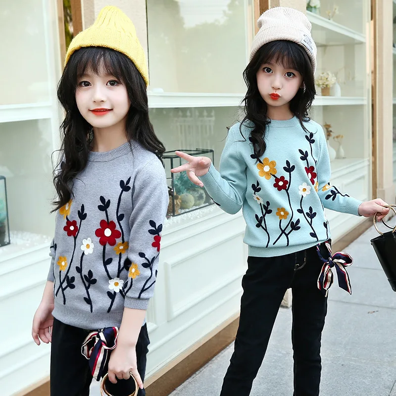 

Children's Garment Clothes Fashion Girl Child Unlined Garment Sweater Jacquard Weave Thickening Hair Kids Clothing